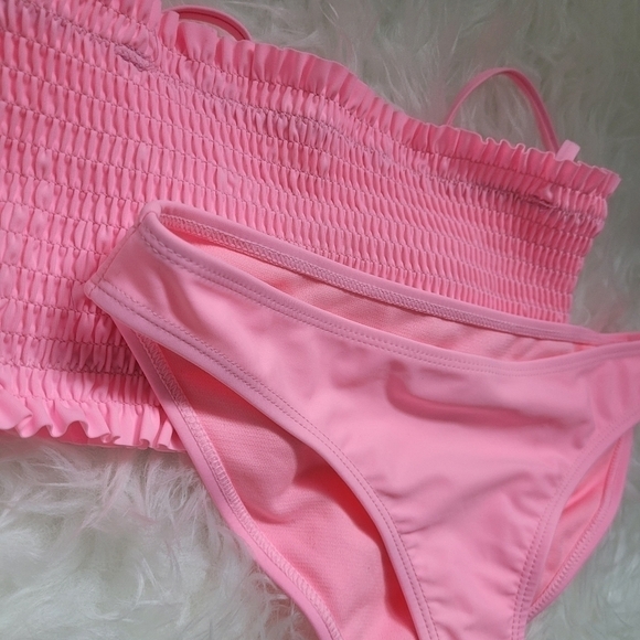 NWT Cabana del Sol - small 2 piece bikini - bubble gum pink - bandeau swimwear - Picture 2 of 12